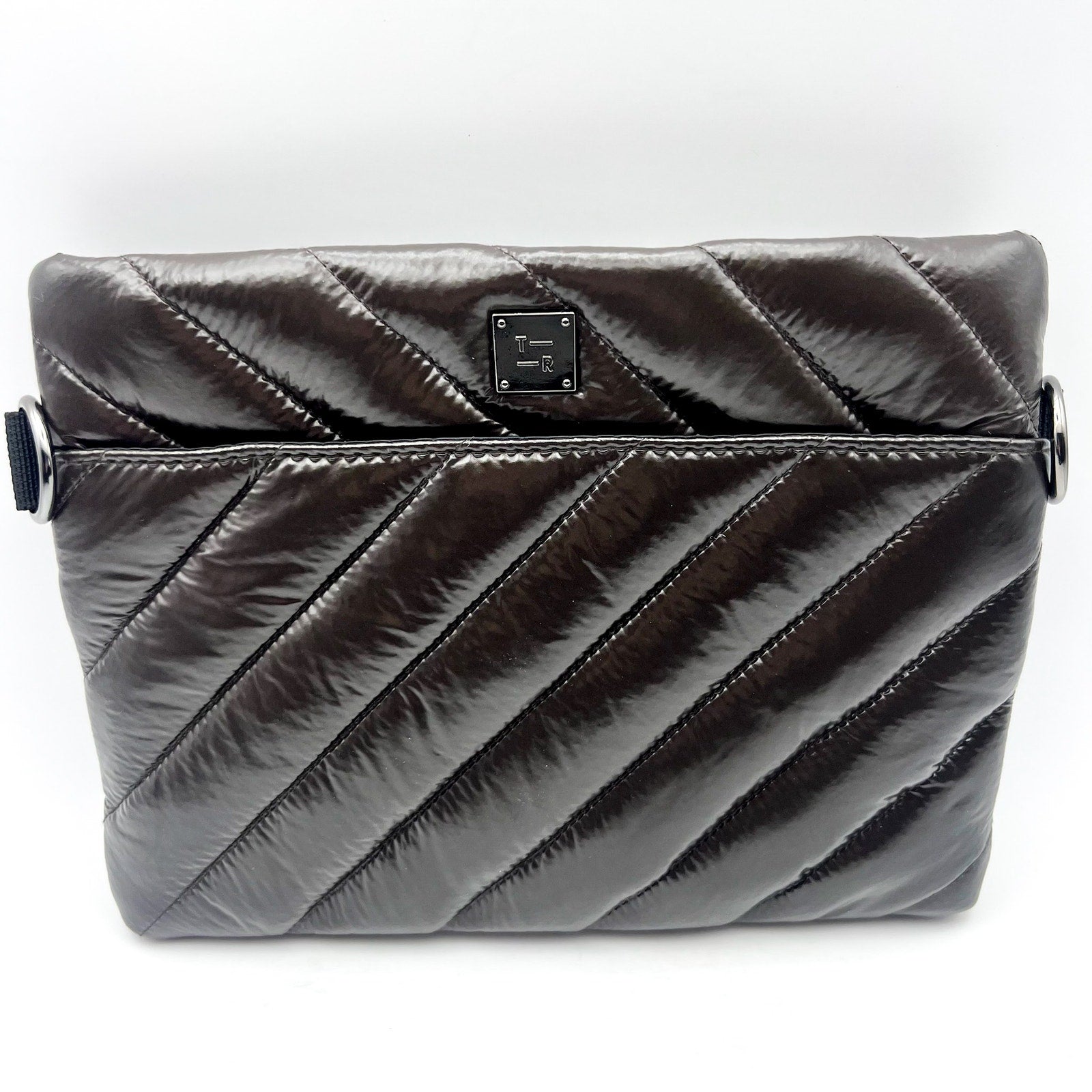 THINK ROYLN Diagonal Bum Bag 2.0 Medium Glossy Chocolate Brown NWOT
