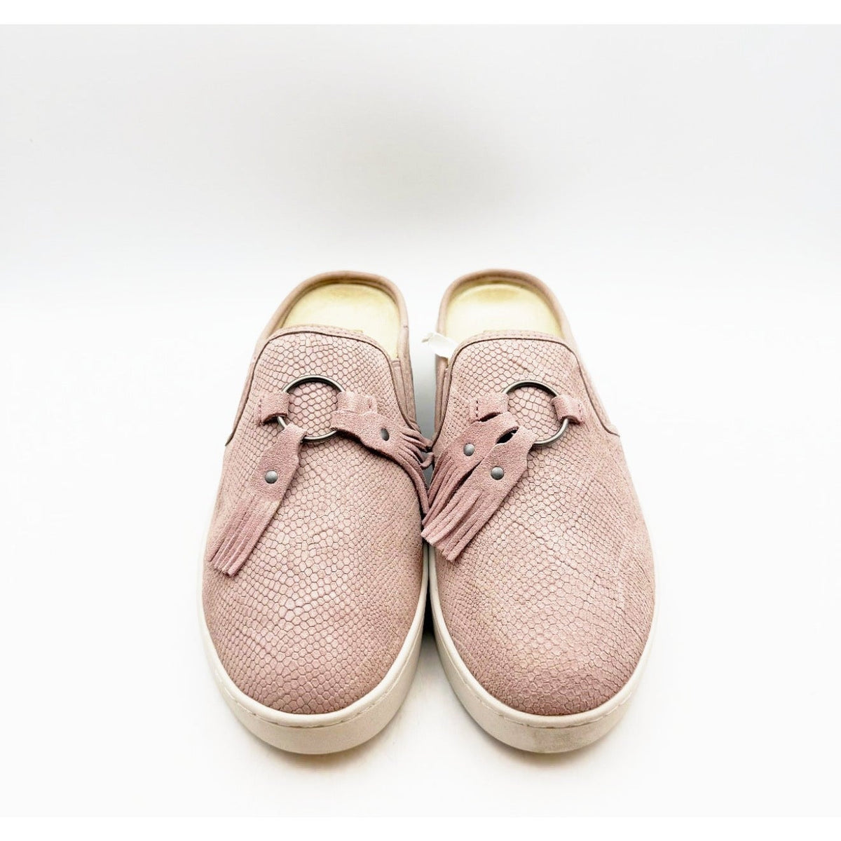 Spenco Women's Bindie Slide Slip On Shoes Size 5 Blush Pink Embossed Suede NIB
