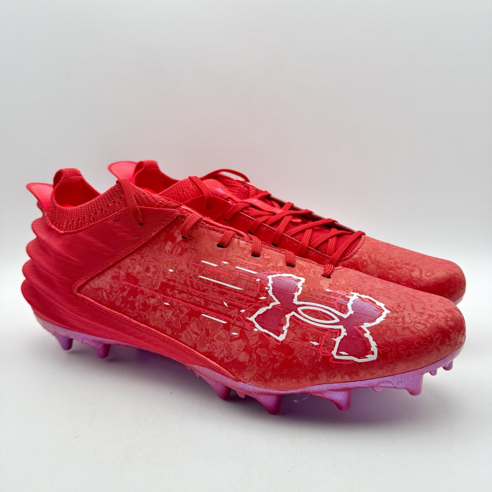 Under Armour Mens Blur 2 MC Suede Molded Football Cleats Size 8.5 Red NWOB