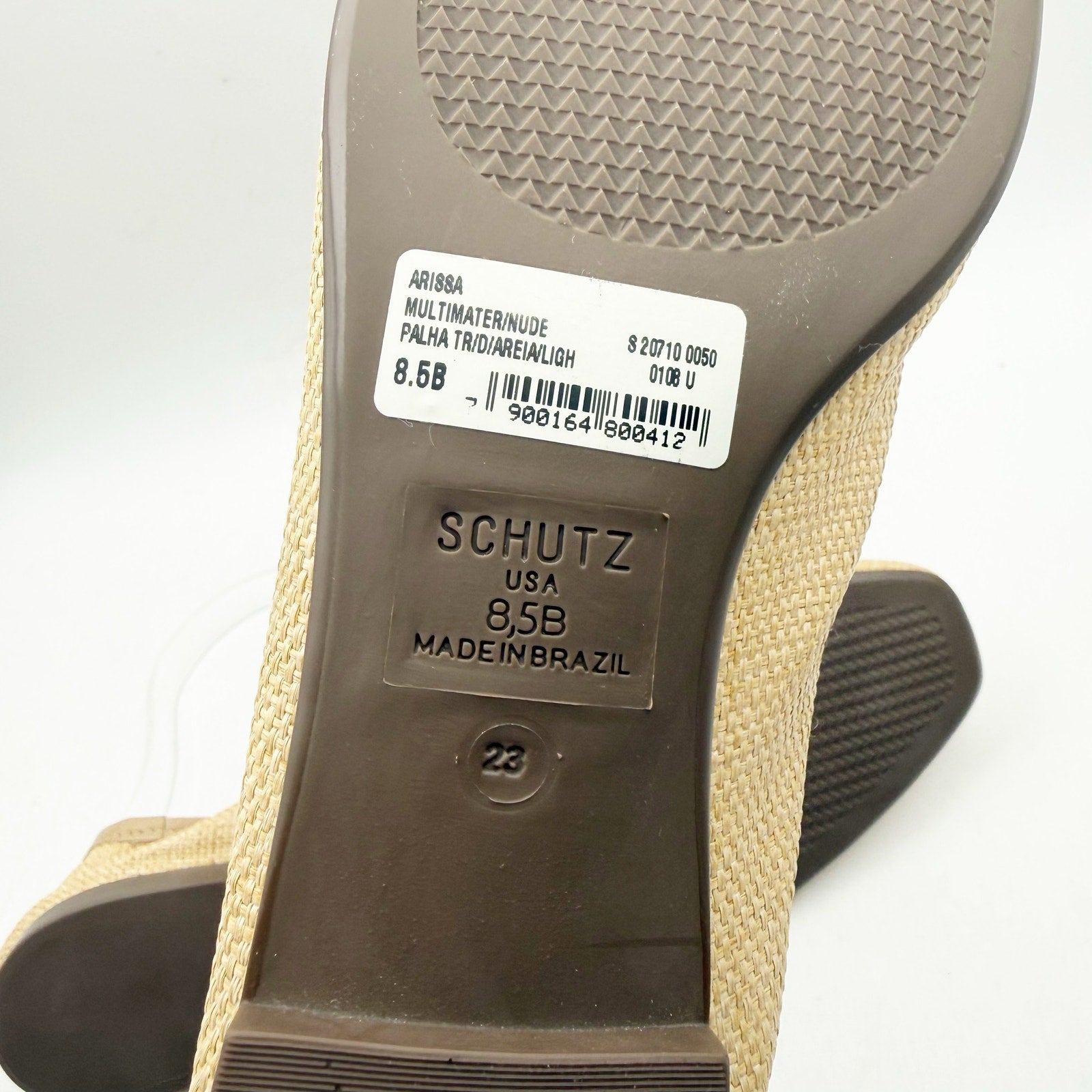 Schutz Womens Arissa Straw Ballet Flats US 8.5 Beige Woven Bow NWOB