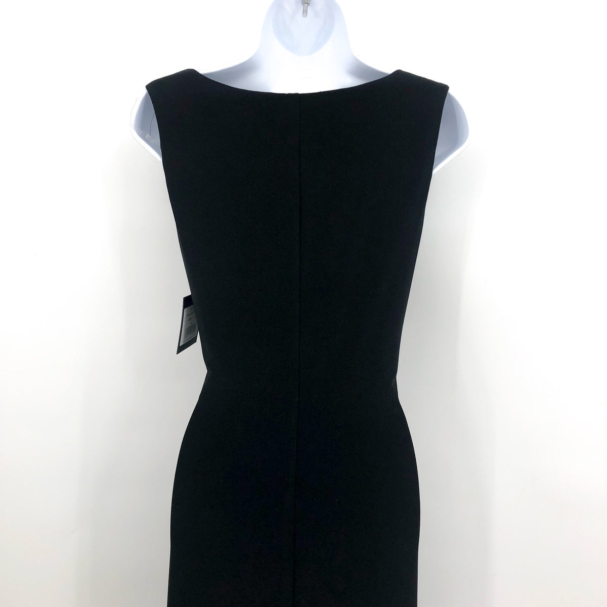 MARINA Women's Long Dress Small Black Crepe V Neck Knot Front Sleeveless NWT