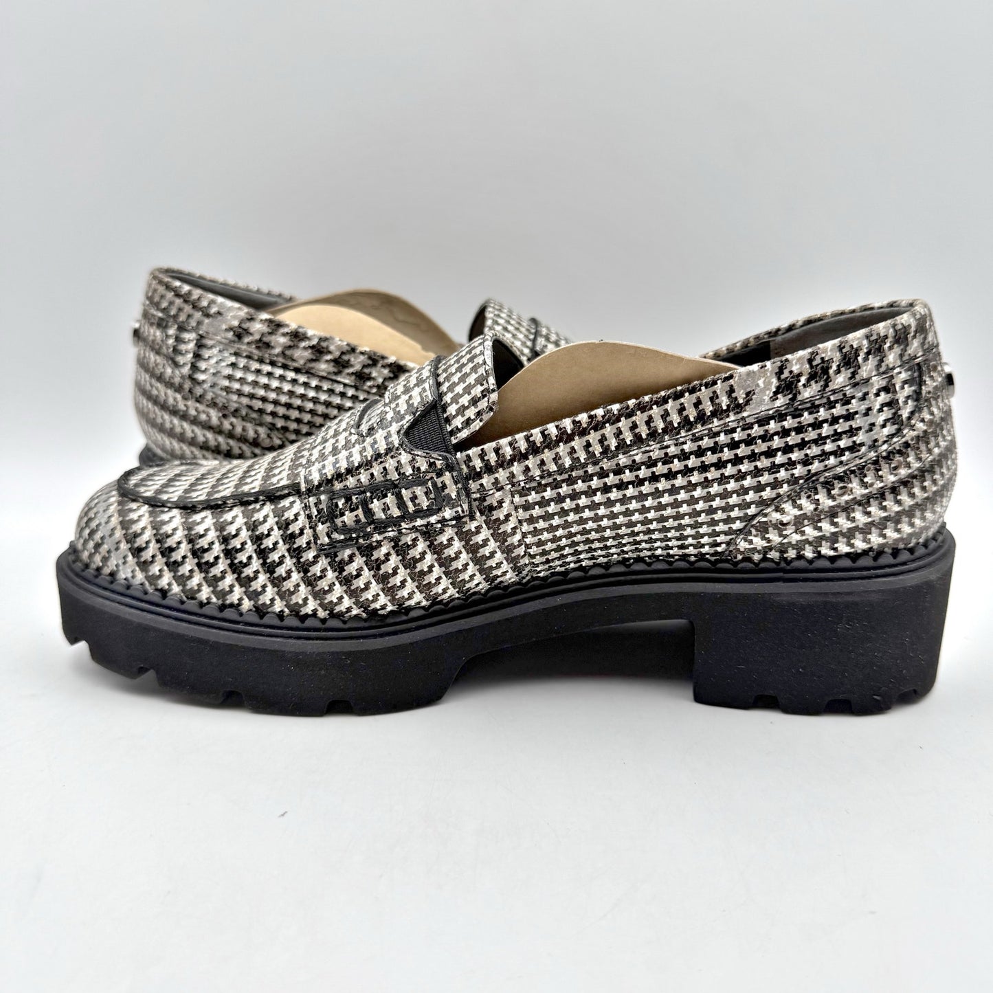 Vionic Womens Fillmore Heeled Loafers US 6 M EU 36 Black White Suede NIB