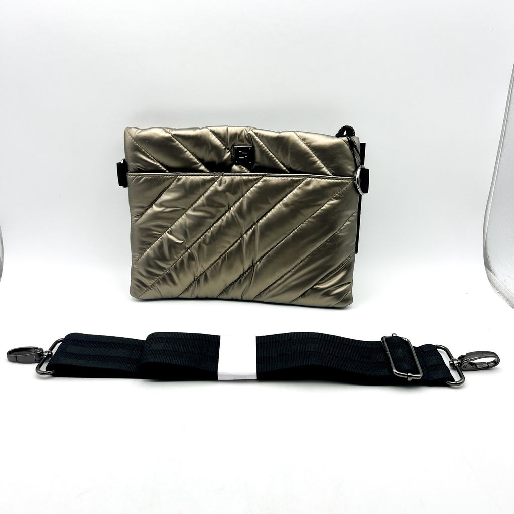 THINK ROYLN Women's Diagonal Bum Bag 2.0 Medium Pearl Pyrite Gold NWT