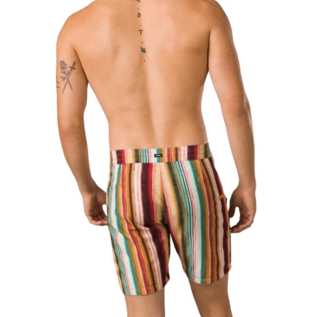 PRANA Mens Fenton Board Shorts Size 36 XL Multi Baja Stripe 9" Inseam UPF 50 NWT