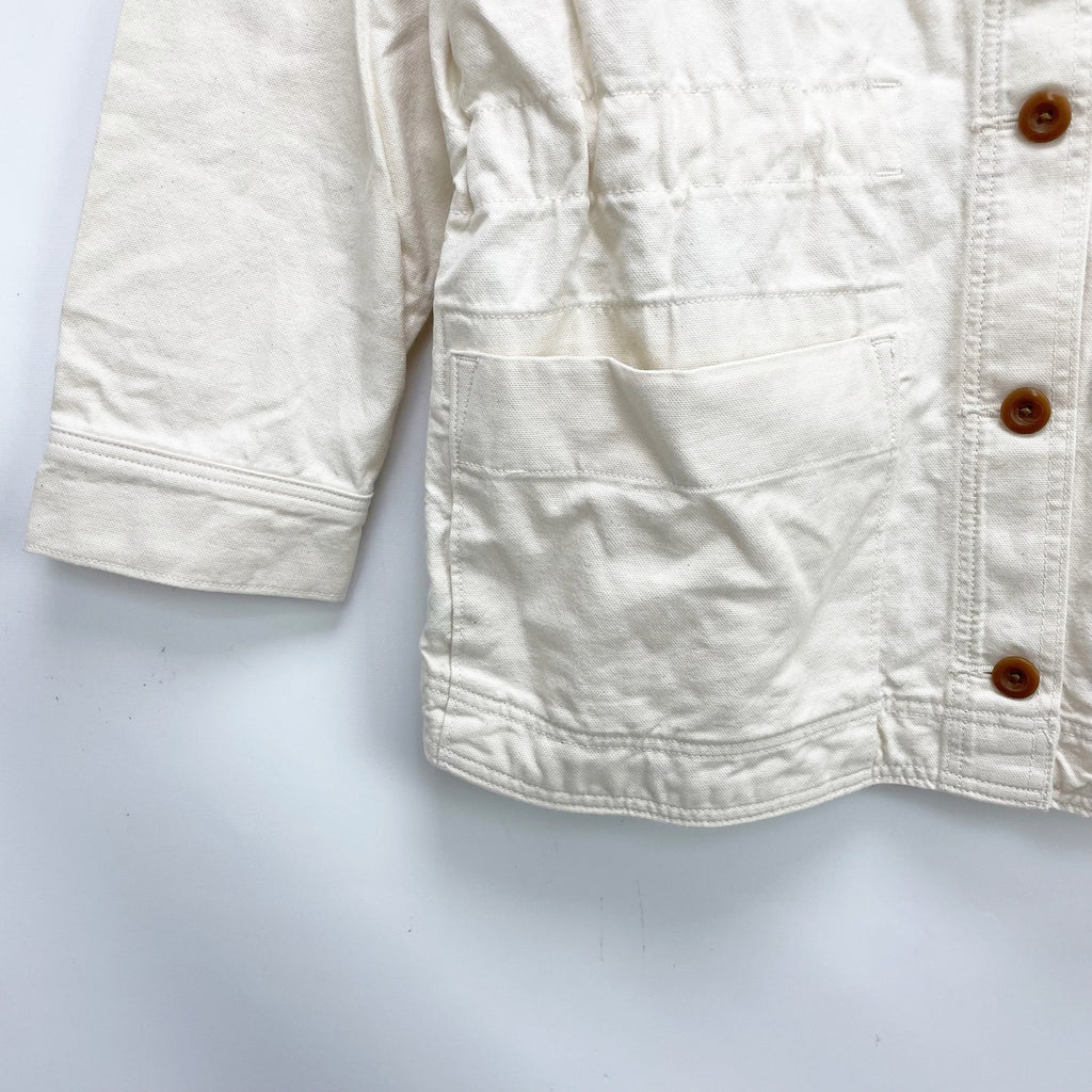 Everlane Womens The Cinchable Chore Jacket Medium Cream Bone NWT