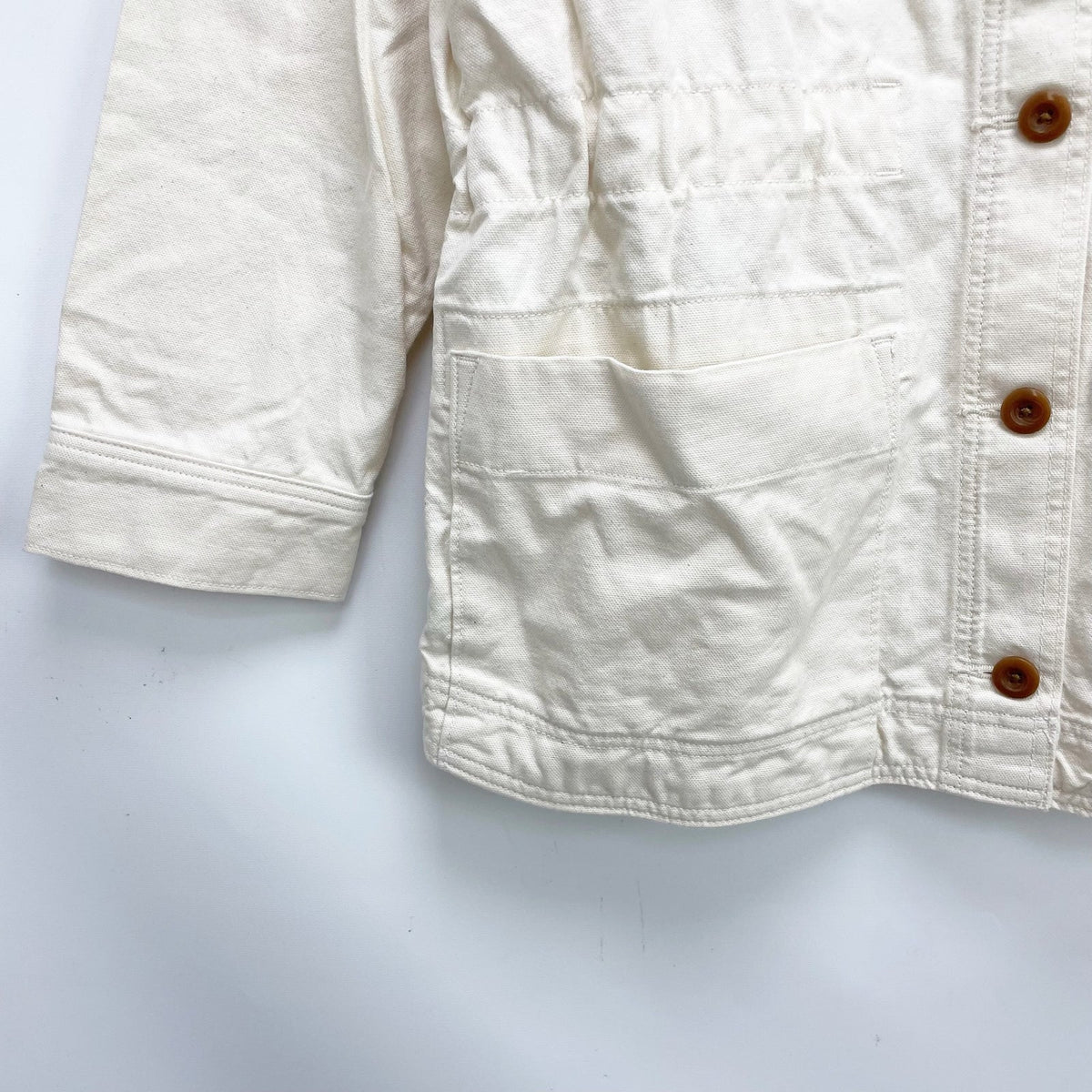 Everlane Womens The Cinchable Chore Jacket Medium Cream Bone NWT