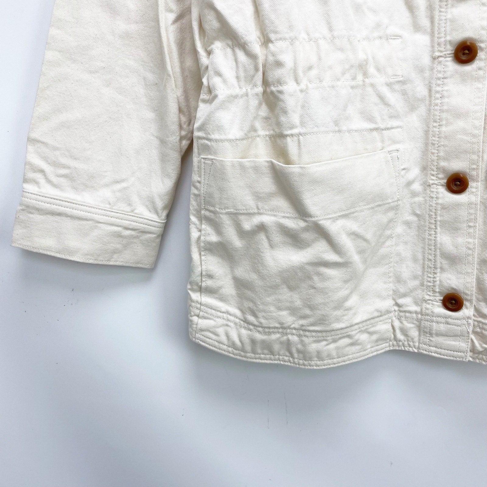 Everlane Womens The Cinchable Chore Jacket Medium Cream Bone NWT