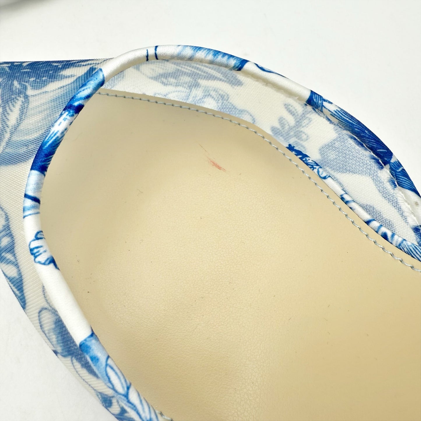 Betsey Johnson Womens Zane Mule Heels US 10 Blue Off White Mesh Fabric NIB