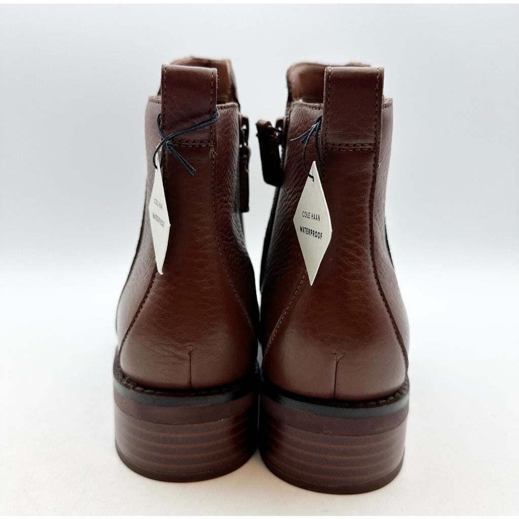 Cole Haan Womens River Chelsea Bootie Size 6 Brown Leather Waterproof Boots NIB