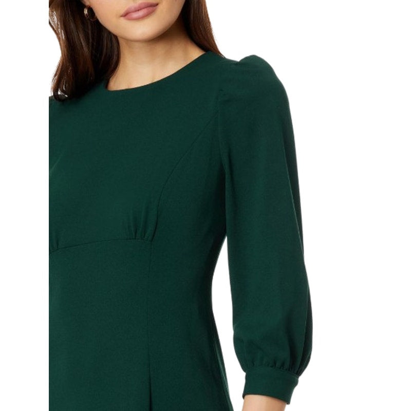 CALVIN KLEIN Scuba Crepe Midi Dress Size 4 Malachite Green 3/4 Puff Sleeve NWT