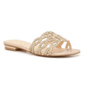 JESSICA SIMPSON Women's Dorothea Sandals Size 7 M Gold Champagne Slip On NIB