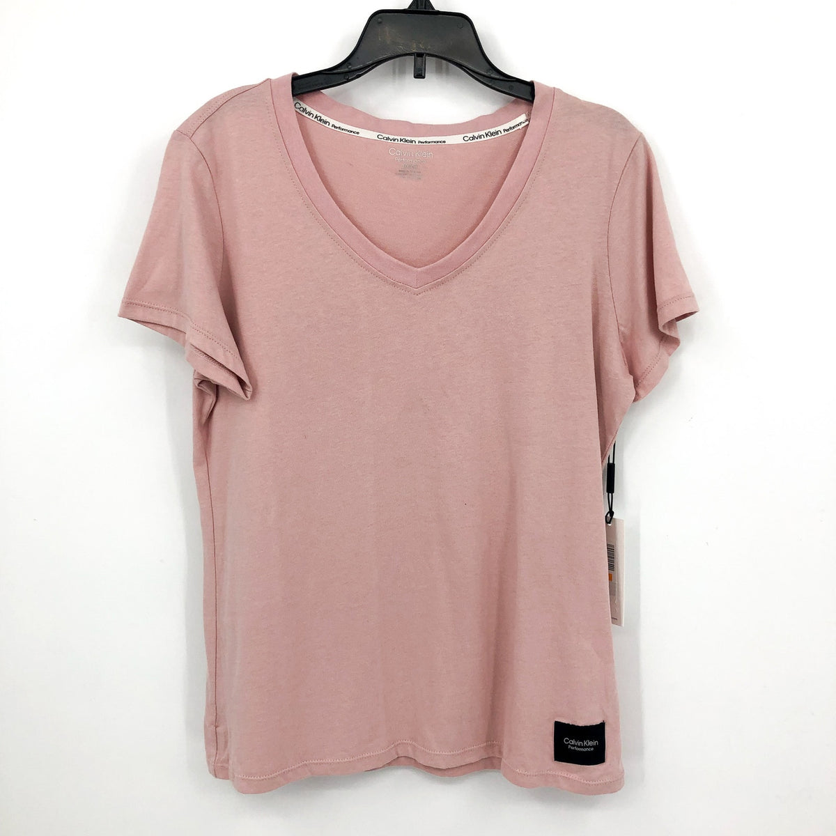CALVIN KLEIN Women's V-Neck T-Shirt Small Secret Pink Short Sleeve NWT