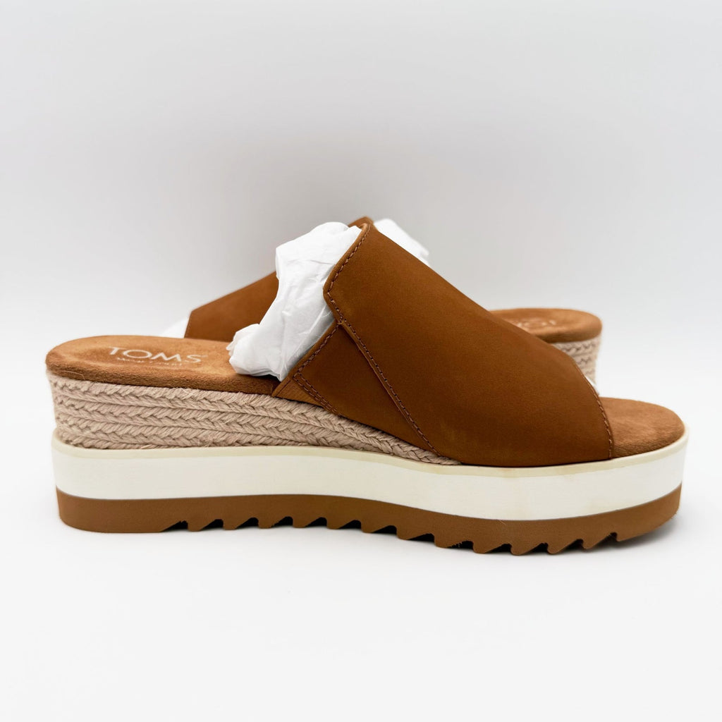 TOMS Womens Diana Mule Platform Wedge Sandals Size 8 EU 38.5 Brown Sugar NIB
