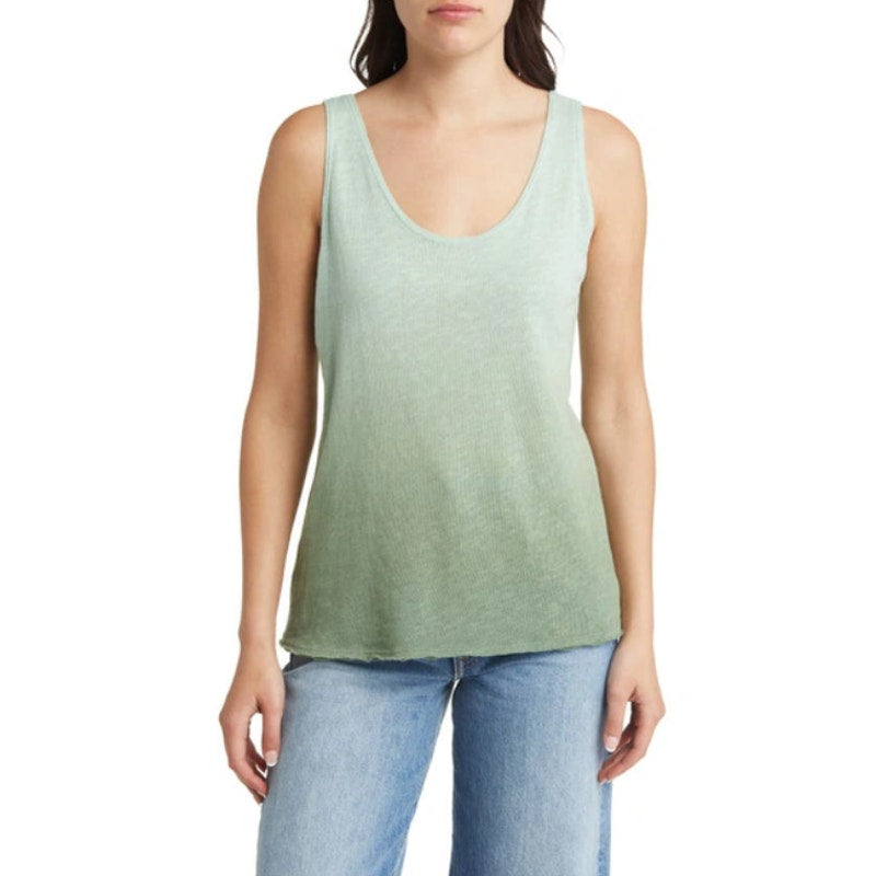 TREASURE & BOND Women's Ombré Knit Tank Top Small Mint Green Scoop Neck NWT