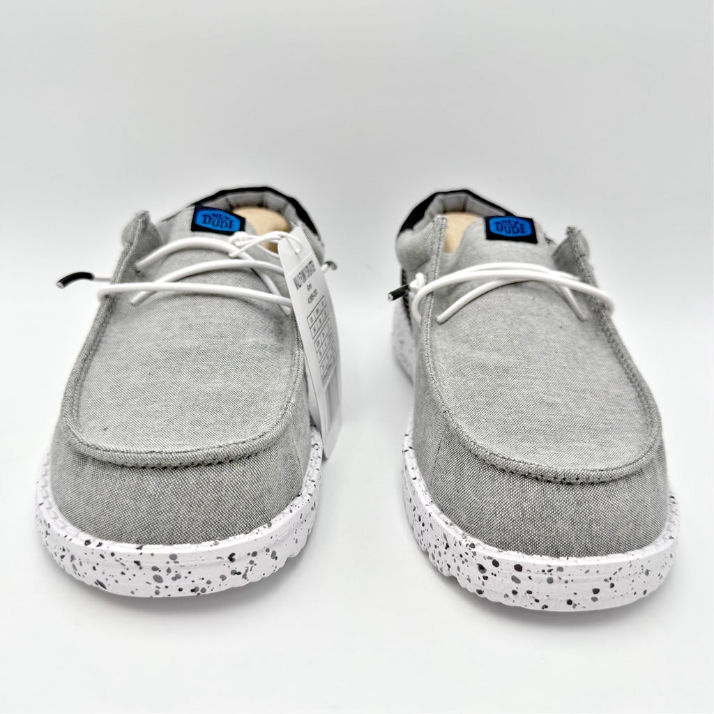 Hey Dude Kids Wally Funk Splatter Shoes US 4 EU 36 Grey Canvas NIB