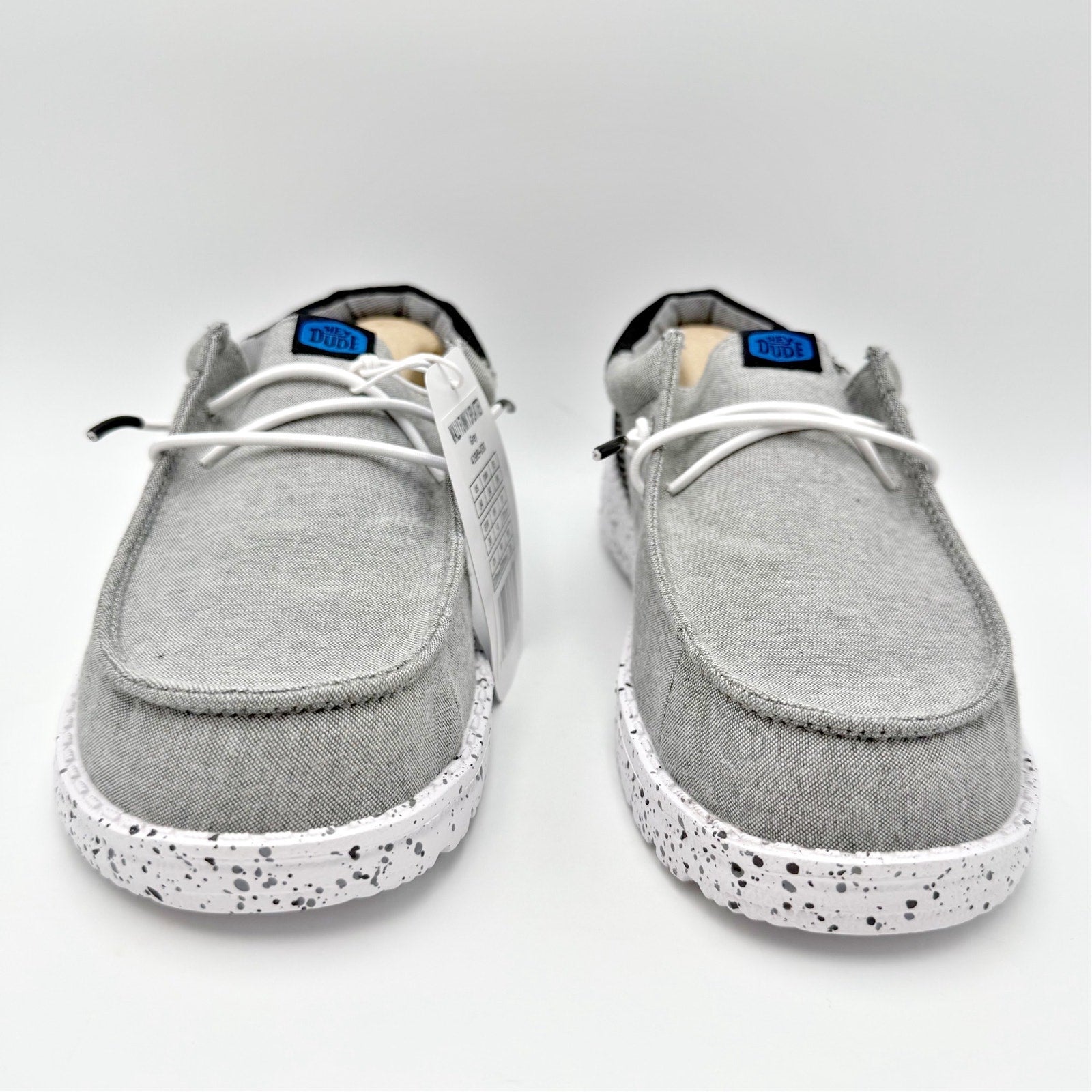 Hey Dude Kids Wally Funk Splatter Shoes US 4 EU 36 Grey Canvas NIB