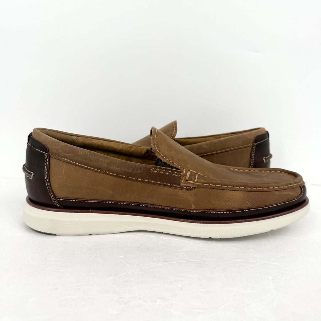 Florsheim Mens Tropics Moc Toe Venetian Loafers US 10.5 Wide Brown Leather NWOB