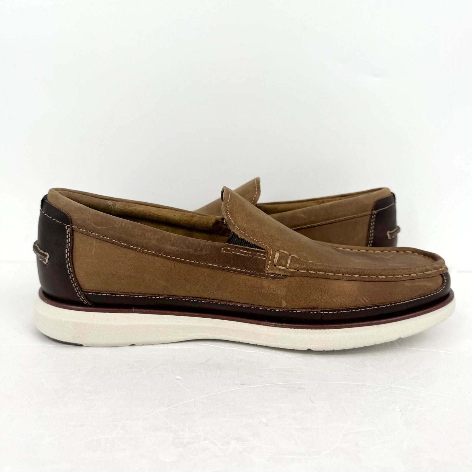 Florsheim Mens Tropics Moc Toe Venetian Loafers US 10.5 Wide Brown Leather NWOB