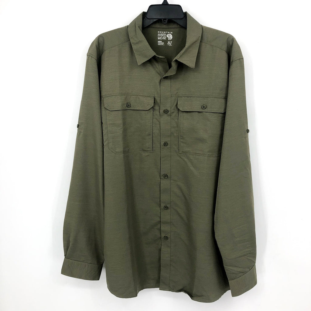 MOUNTAIN HARDWEAR Mens Canyon Long Sleeve Shirt XLT Green Hiking Outdoors NWT