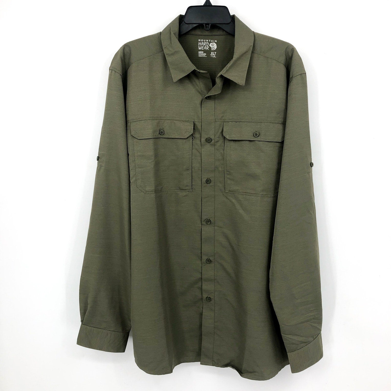 MOUNTAIN HARDWEAR Mens Canyon Long Sleeve Shirt XLT Green Hiking Outdoors NWT