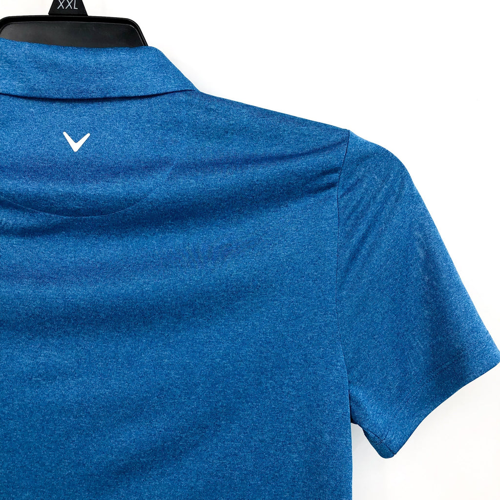 Callaway Womens Golf Polo Shirt XS Blue Heather Quarter Zip Short Sleeve NWT
