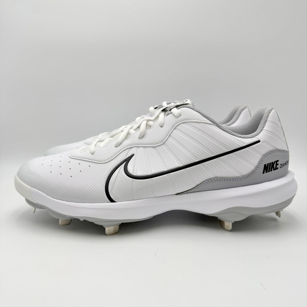 Nike Mens Alpha Huarache Varsity 4 Metal Baseball Cleats US 12 White Silver NWOB