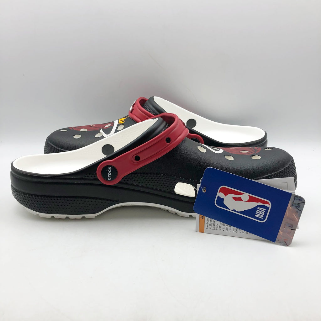 Crocs UNISEX NBA Miami Heat Classic Clog Mens 6 Womens 8 Black Red NWT