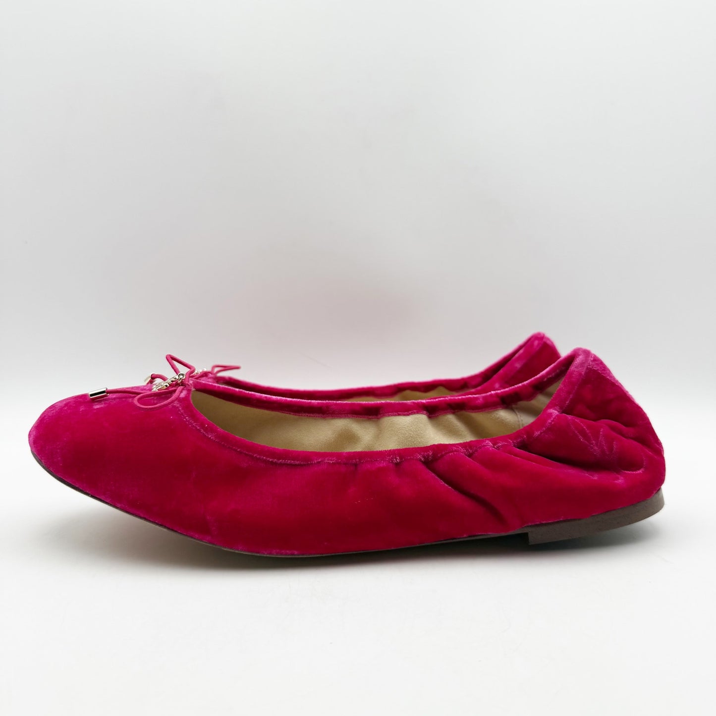 SAM EDELMAN Womens Felicia Ballet Flats US 11 EU 42 Pink Velvet Round Toe NIB