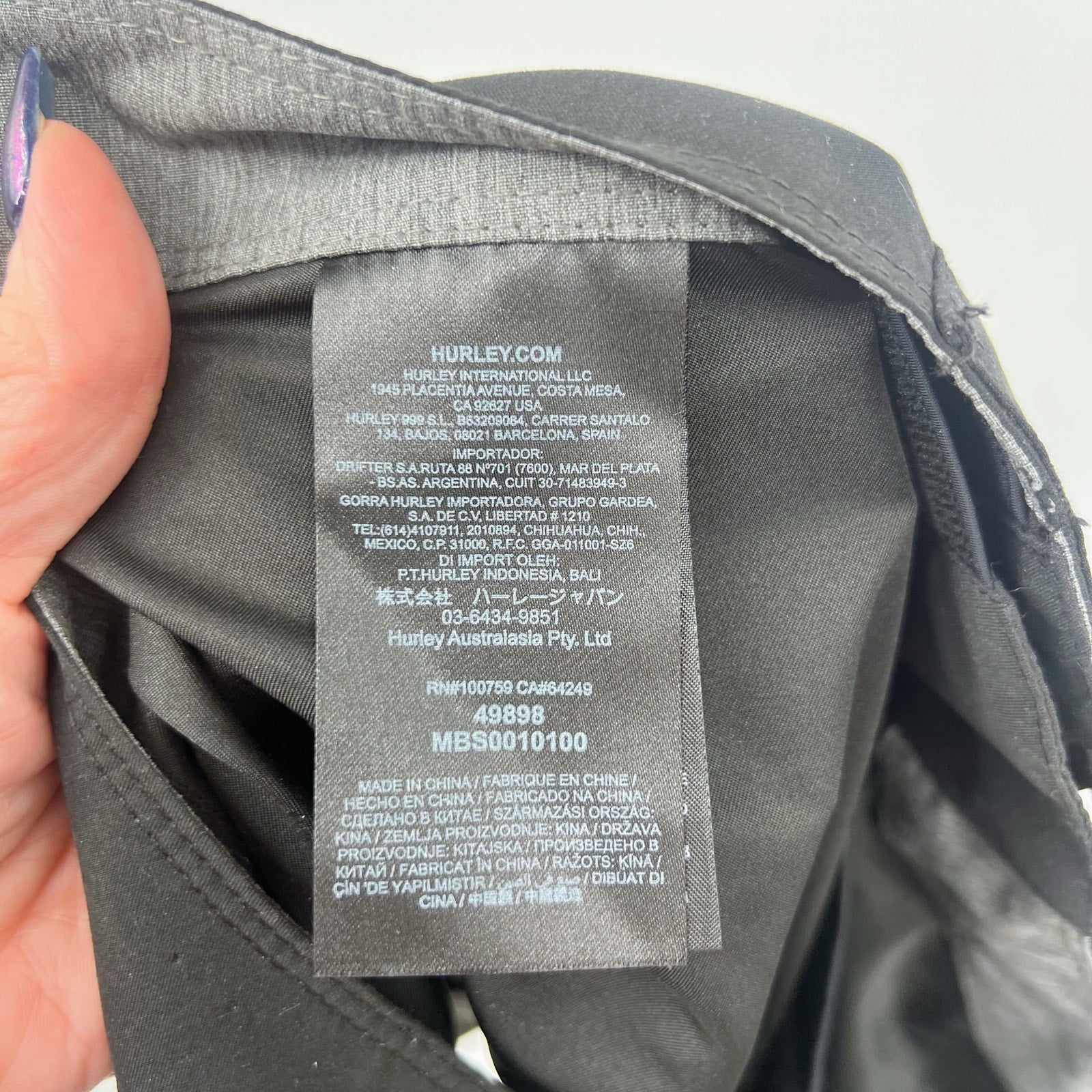 HURLEY Mens One and Only Gradient Board Shorts Size 40 Black Drawstring NWT