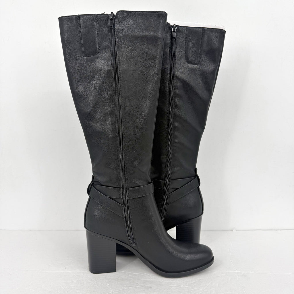 Naturalizer Womens Joslynn Knee High Boots SIZE 7 M Black Vegan Leather NIB
