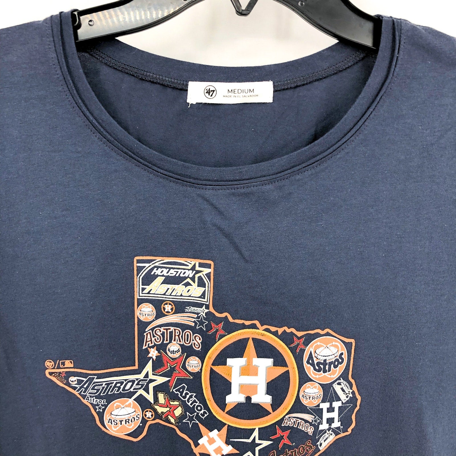 47 BRAND Womens MLB Houston Astros Cooperstown Dual Club T-Shirt Medium Blue NWT