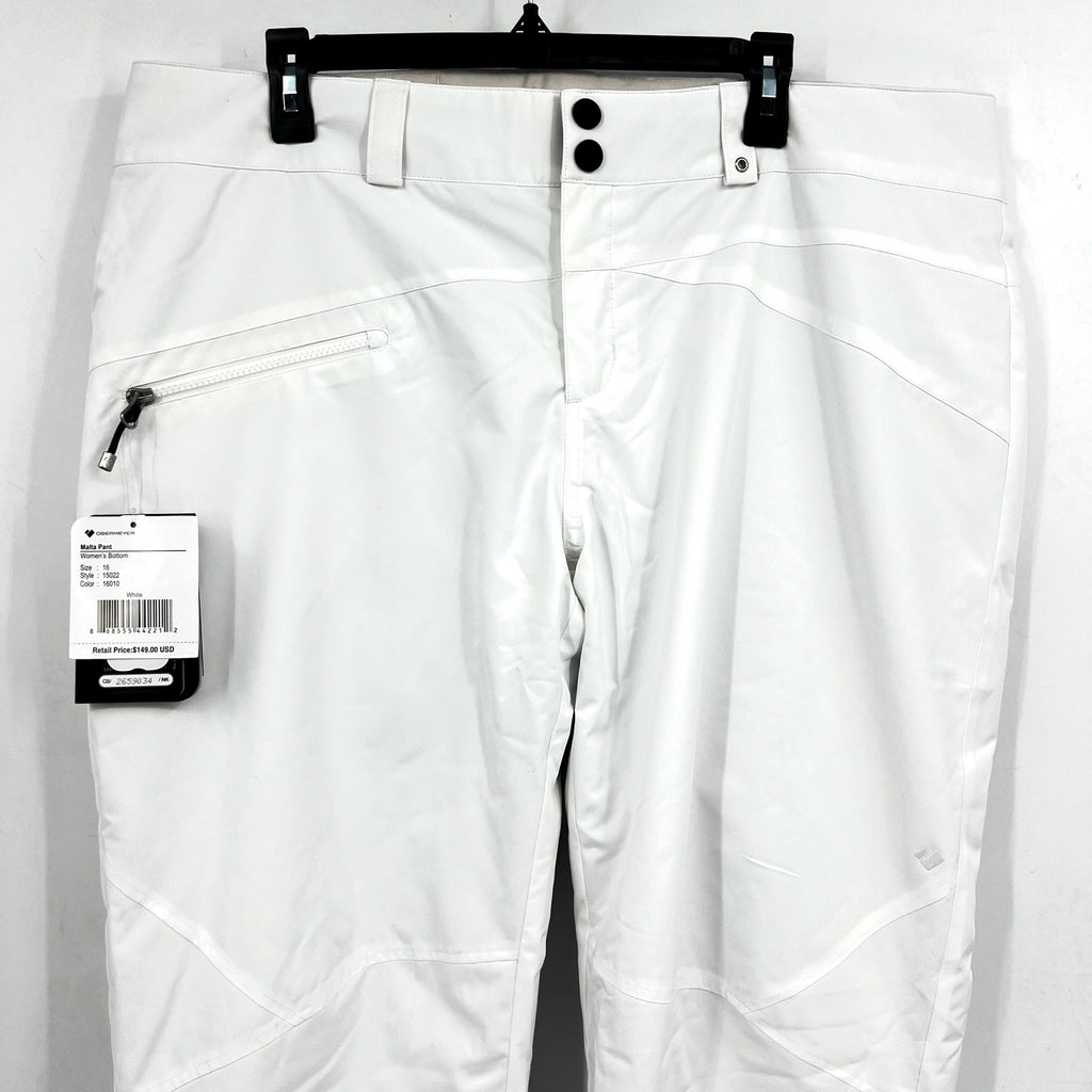 OBERMEYER Womens Malta Thermal Insulated Snow Pants Size 16 White NWT