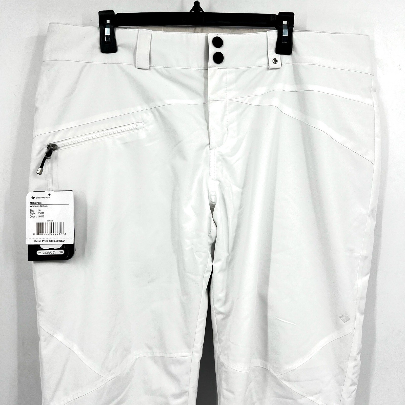 OBERMEYER Womens Malta Thermal Insulated Snow Pants Size 16 White NWT