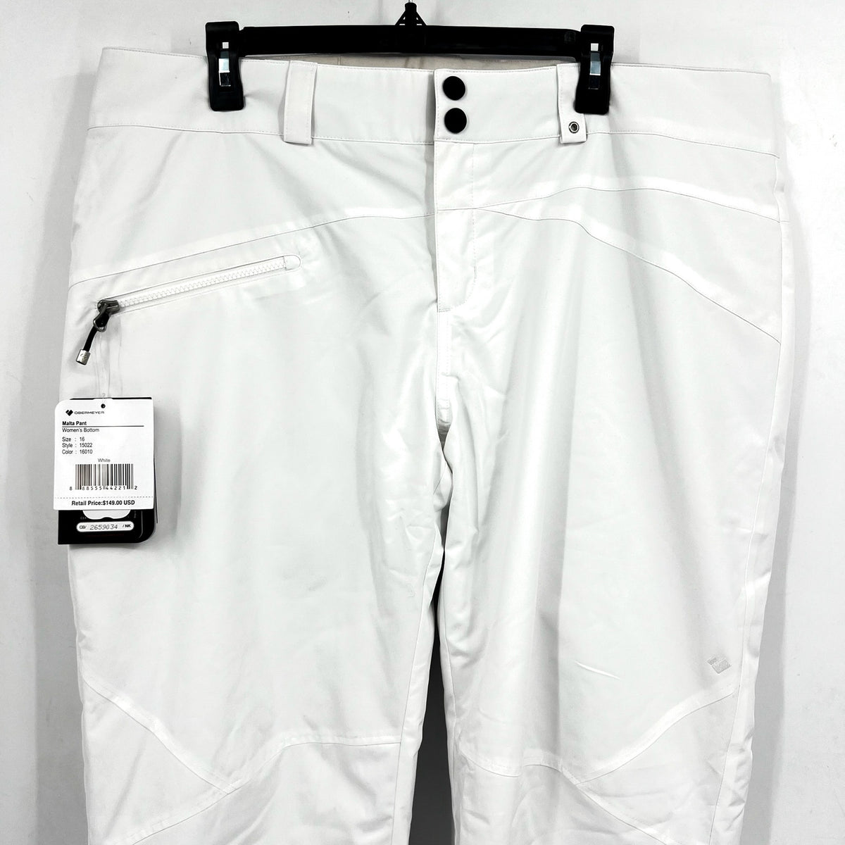 OBERMEYER Womens Malta Thermal Insulated Snow Pants Size 16 White NWT