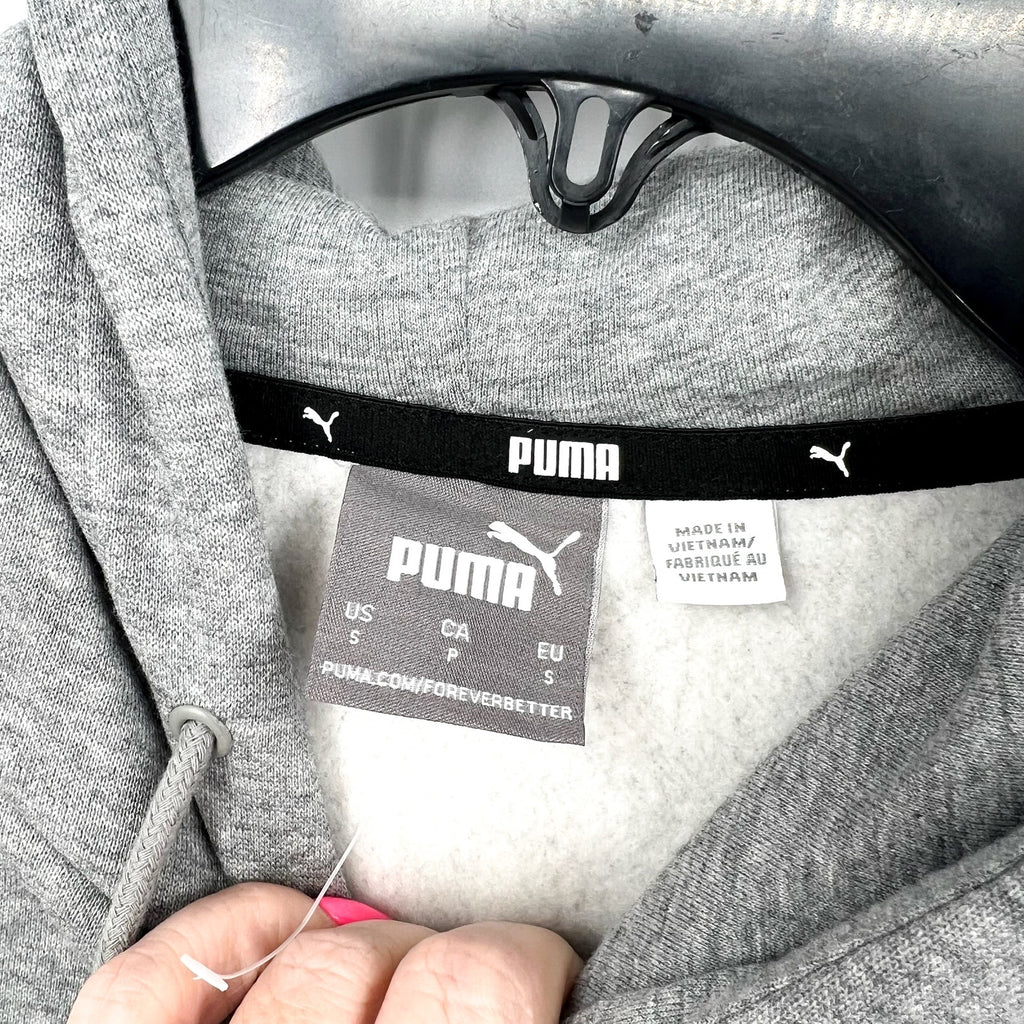 PUMA Women's Essentials Big Logo Hoodie Sweatshirt Small Light Gray Heather NWT