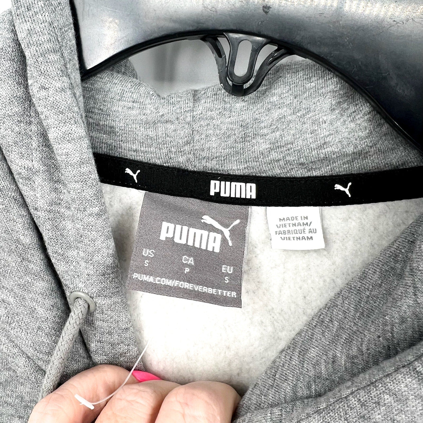 PUMA Women's Essentials Big Logo Hoodie Sweatshirt Small Light Gray Heather NWT