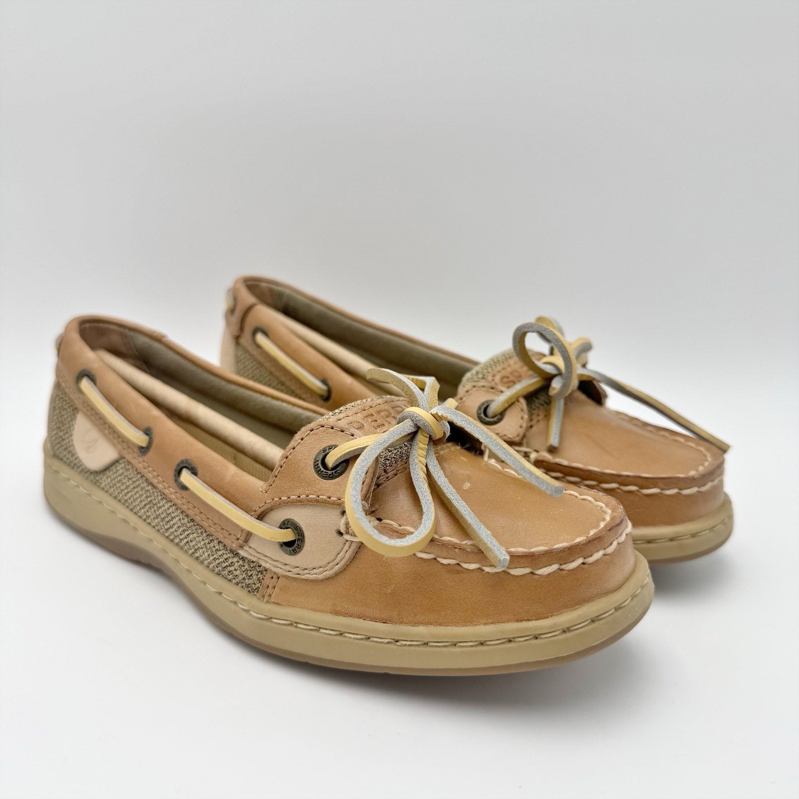 Sperry Womens Angelfish Boat Shoes Size 5.5 M Cognac Brown Leather NIB