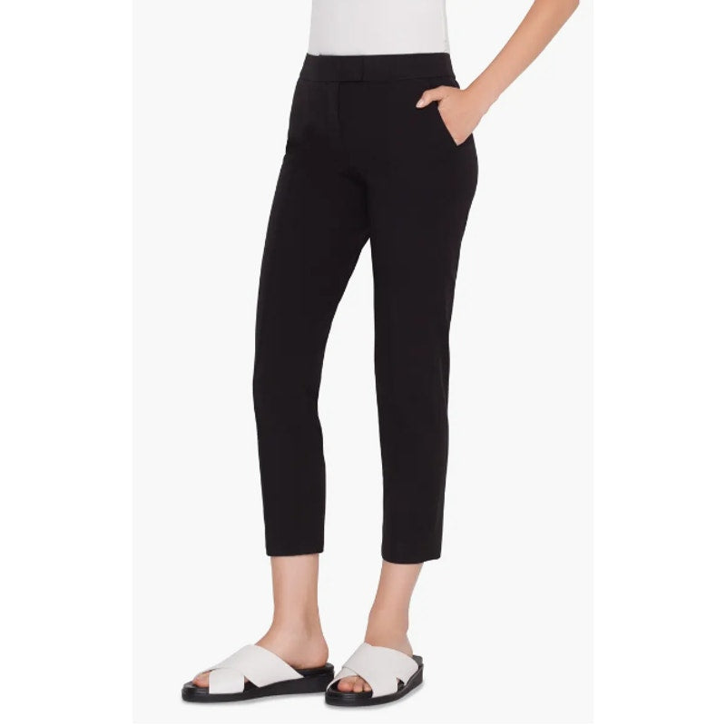 AKRIS PUNTO Womens Frankie Crop Pants Size 12 Black Stretch Cotton Trouser NWT