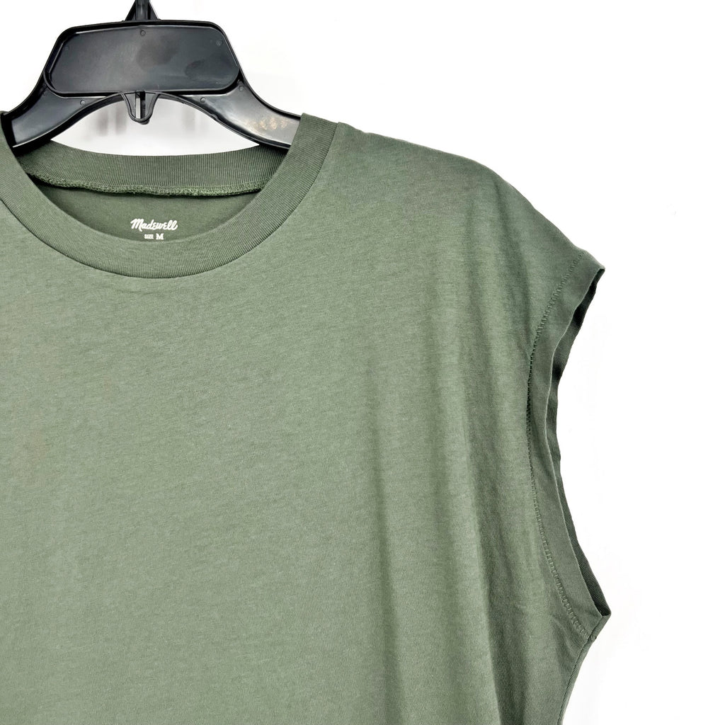 MADEWELL Women's Northside Vintage Muscle Tank Top Medium Foraged Green NWT