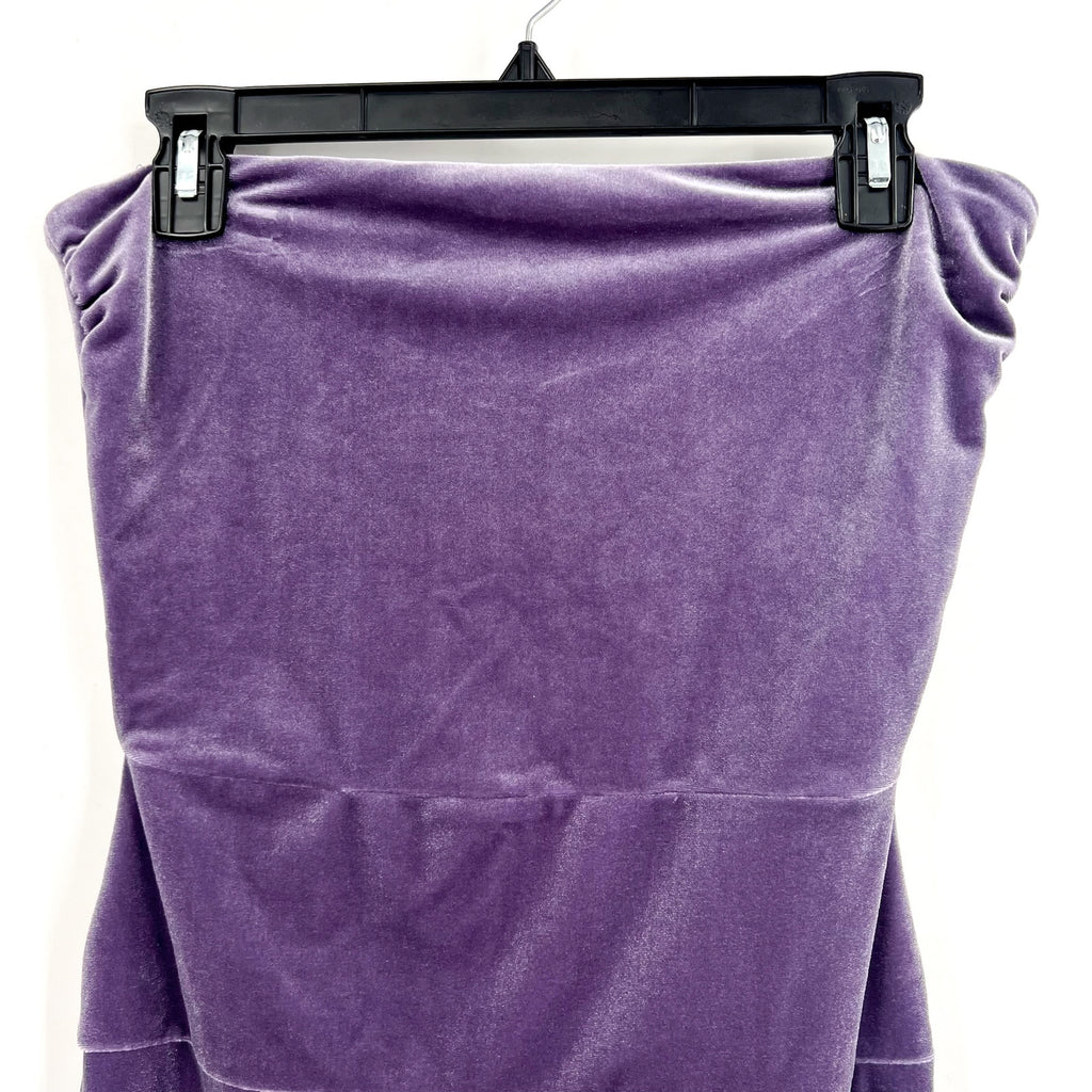Norma Kamali Velvet Strapless Dress Medium 38 Powder Purple Knee Length NWT