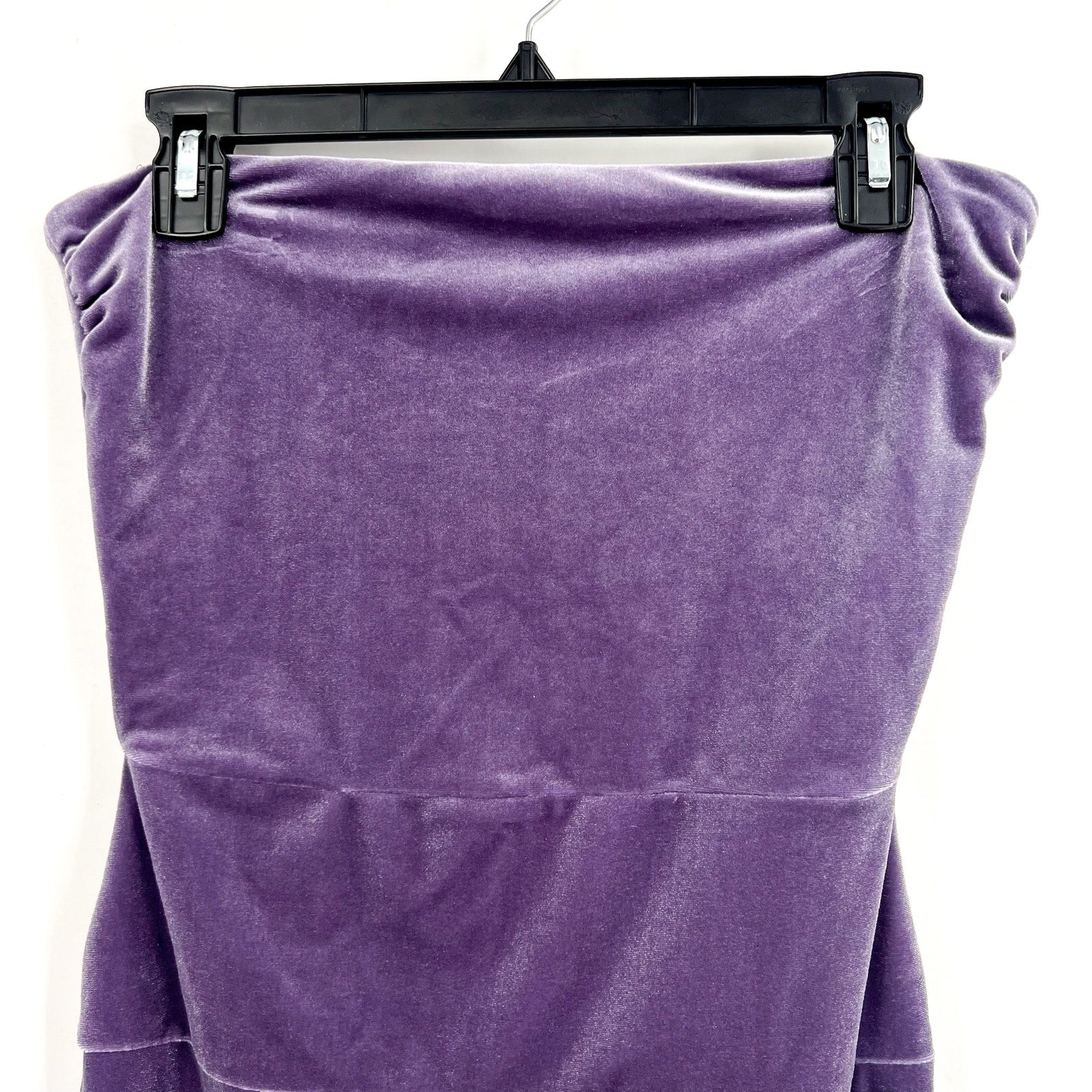Norma Kamali Velvet Strapless Dress Medium 38 Powder Purple Knee Length NWT
