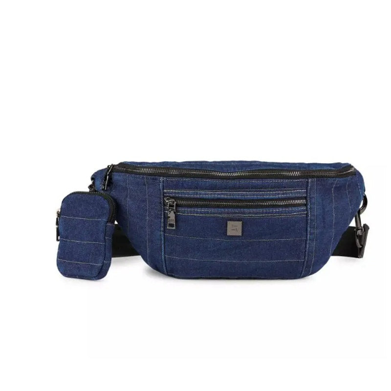 THINK ROYLN Sister Sling Denim Crossbody Bag Blue Stone Washed NWT