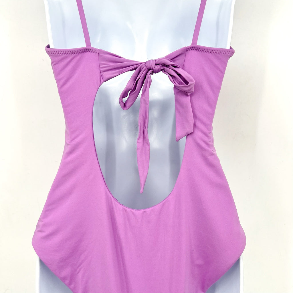 BECCA Women's Color Code V-Wire One Piece Swimsuit Small Malva Purple NWT