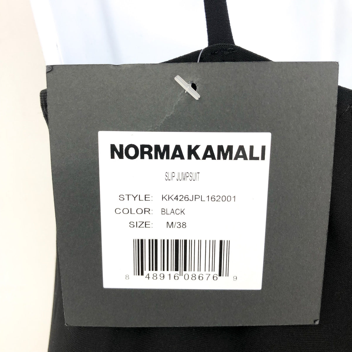 NORMA KAMALI Women's V neck Slip Jumpsuit Medium 38 Black V neckline NWT