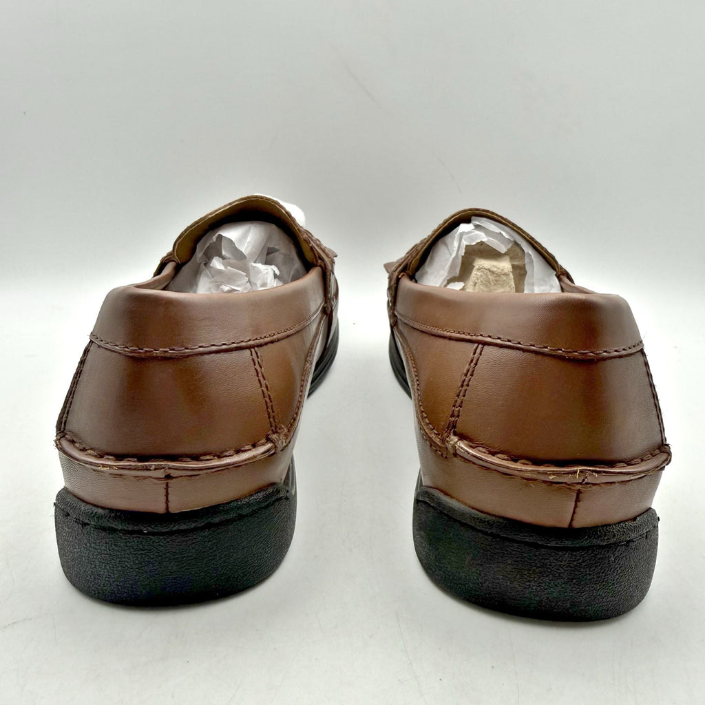 Dockers Mens Sinclair Moc Toe Loafers US 10 Wide EU 43 Brown Leather Tassel NIB