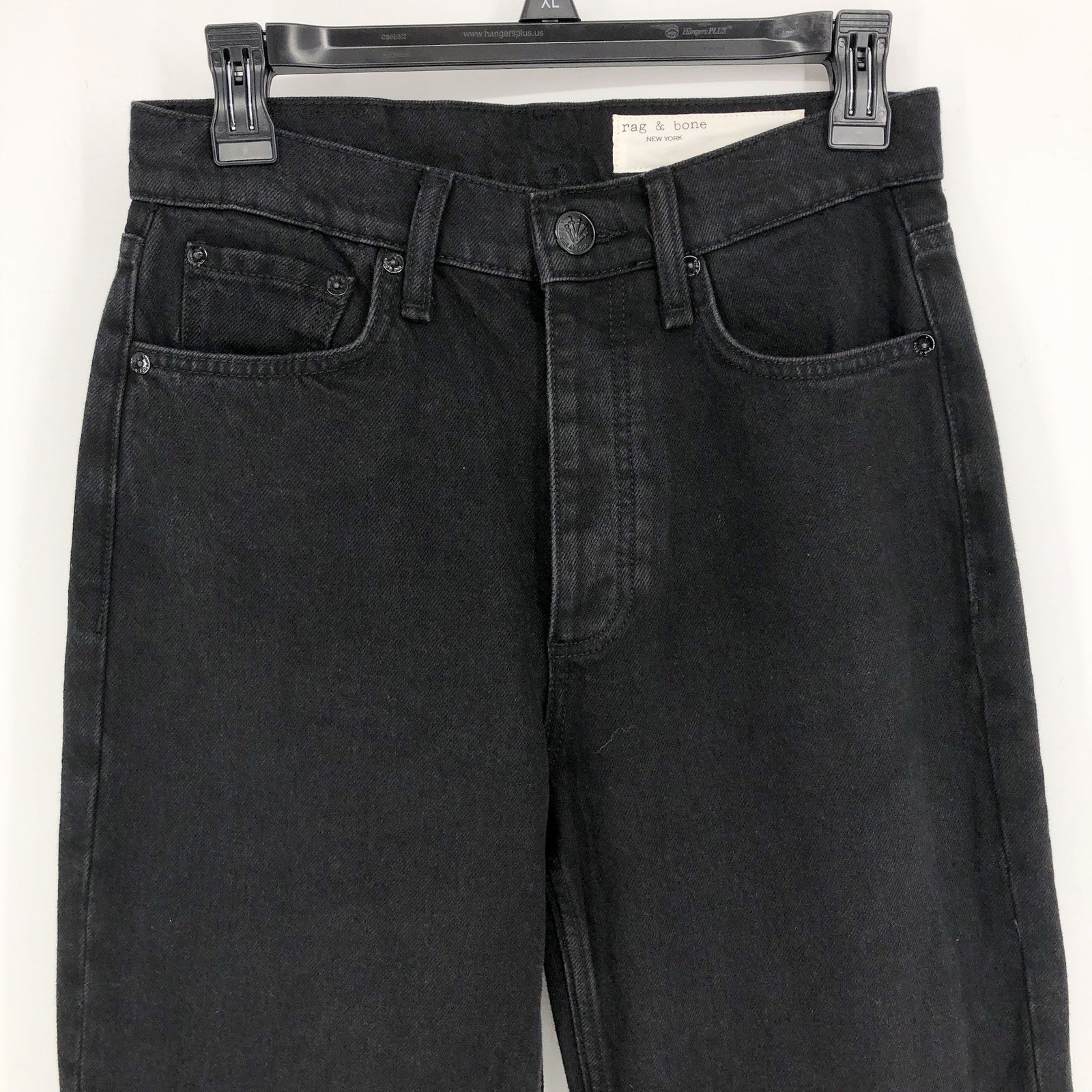 RAG & BONE Womens Alex High-Rise Straight-Leg Jeans Size 26 US 2 Black NWT