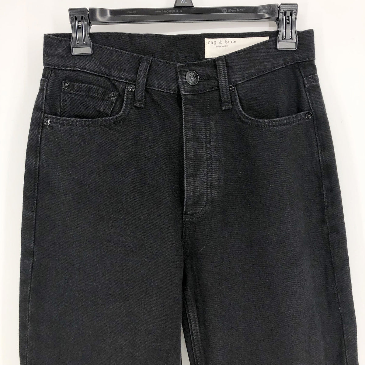 RAG & BONE Womens Alex High-Rise Straight-Leg Jeans Size 26 US 2 Black NWT