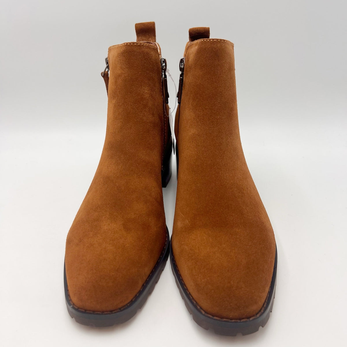 Blondo Womens Samara Ankle Booties Size 8 M Cognac Brown Suede Waterproof NIB