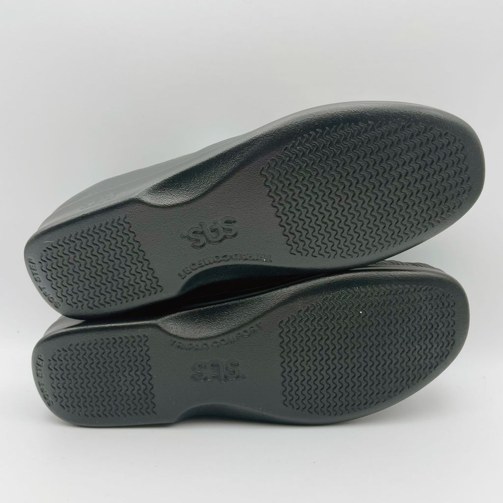 SAS Womens Twin Slip On Walking Shoes US 9.5 M EU 40-41 Black Leather NIB