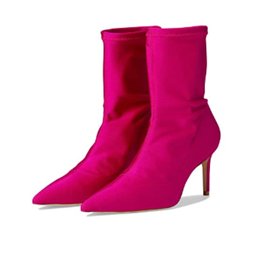 Stuart Weitzman Womens Stuart 75 Stretch Bootie US 8 Pink Magenta EUC
